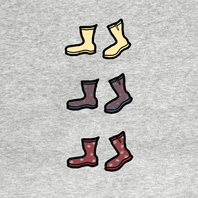 Little Rubber Boots - Minimalist Rainy-Day by LochNestFarm